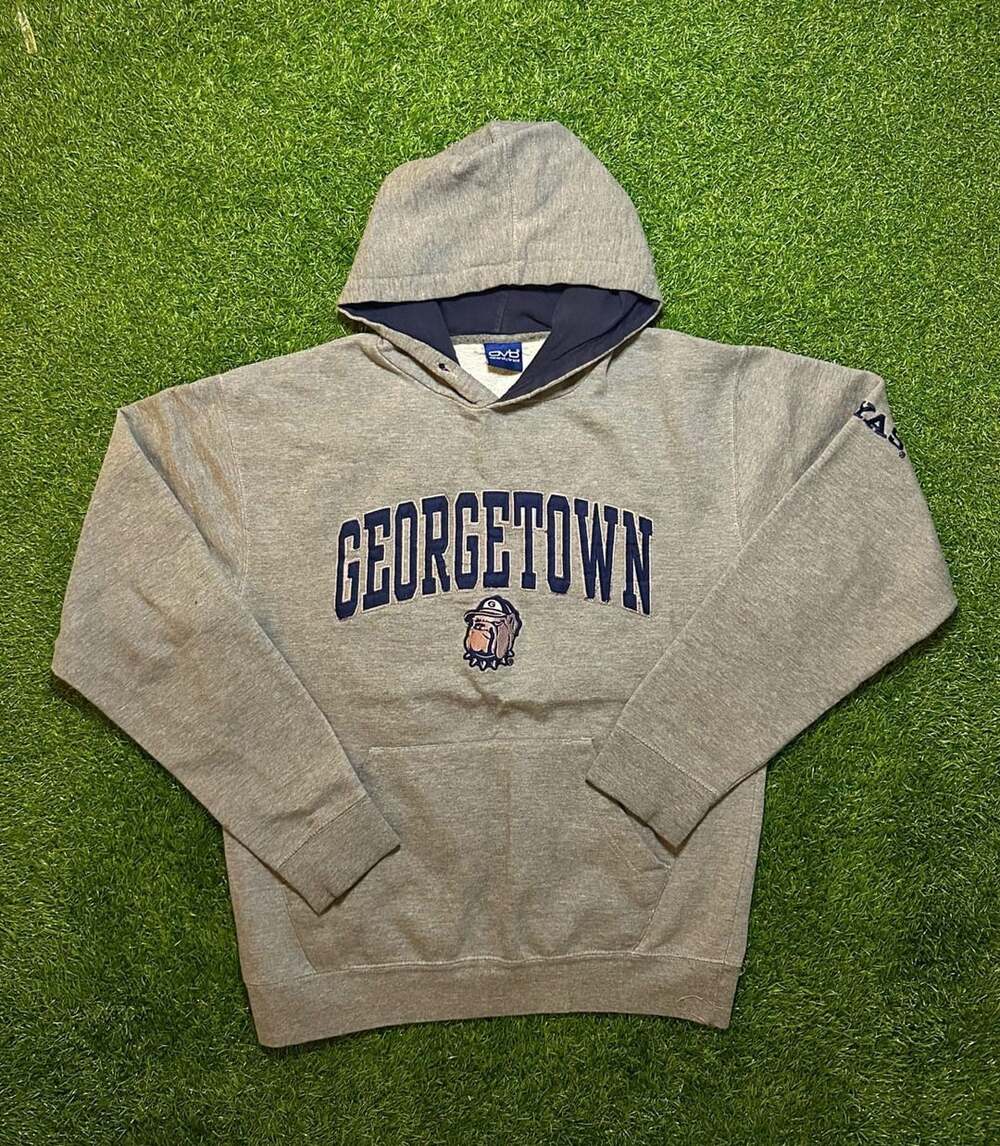Y2K 2000s OVB Georgetown Hoyas Hoodie Gray Pullover Sweatshirt